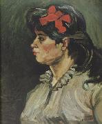 Vincent Van Gogh Portrait of a Woman with rde Ribbon (nn04) oil on canvas